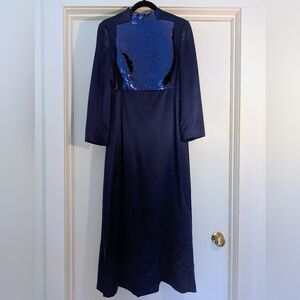 Vintage Galanos Couture Gown With Sequins And Belt